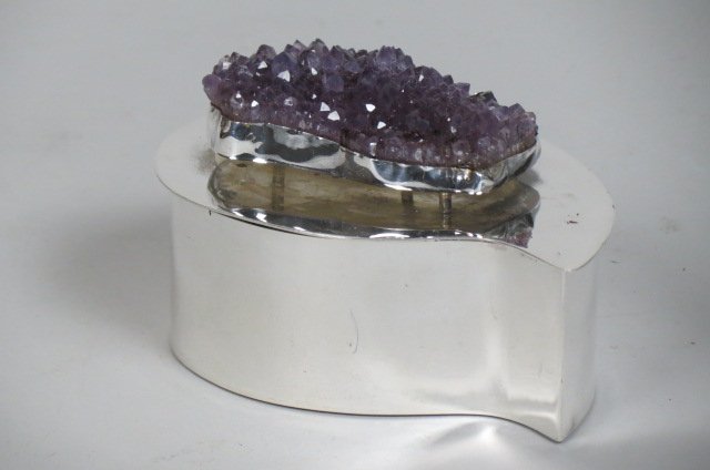 Sterling Silver Box with Amethyst Specimen (1 of 3)