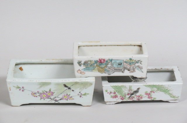 3 Chinese Porcelain Planters, (1 of 2)