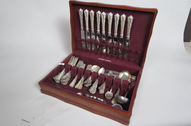 81 pc. Whiting "Louis XV" Sterling Flatware (1 of 6)