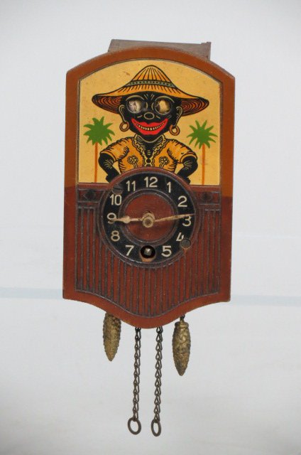 Black Americana Miniature Wall Clock, (1 of 1)