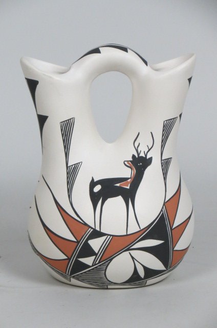 Acoma Peublo Indian Pottery Wedding Vase, (1 of 4)