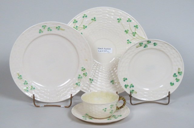 21 pcs. Irish Belleek Porcelain, (1 of 2)