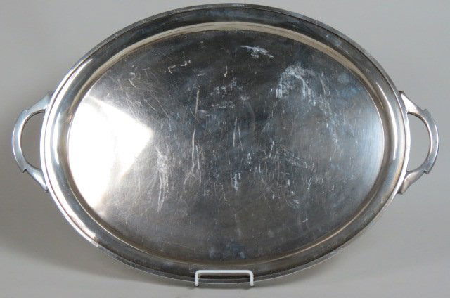 Alpaca Silverplate Oval Serving Tray, (1 of 2)