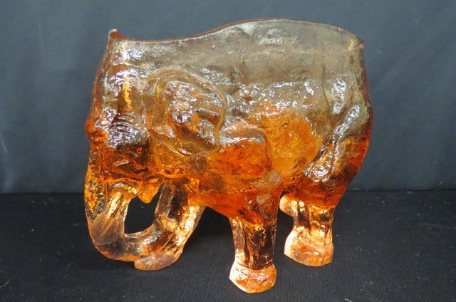 Fenton Glass Elephant Figural Flower Bowl, (1 of 8)