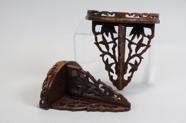 Pair of Chinese Carved Wall Shelf Brackets, (1 of 1)