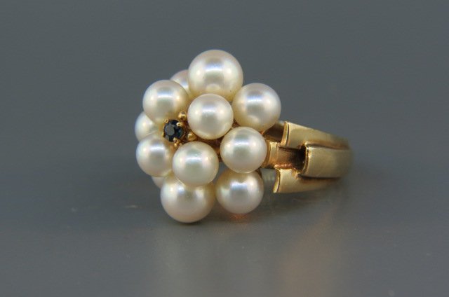 Pearl & Sapphire Ring, (1 of 3)