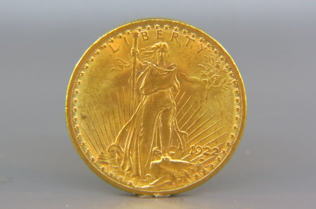 1922 U.S. $20.00 St.Gaudens Gold Coin, (1 of 2)