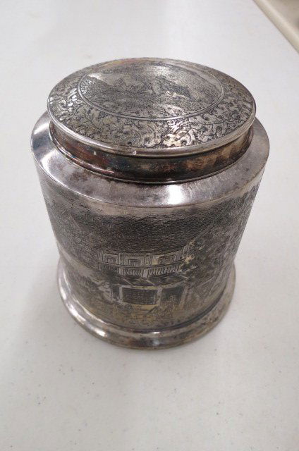 Silverplate Humidor or Biscuit Jar, (1 of 3)