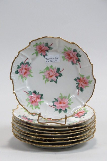 8 Handpainted Porcelain Plates, (1 of 2)