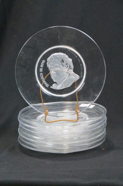8 Val St. Lambert Crystal Plates, (1 of 2)