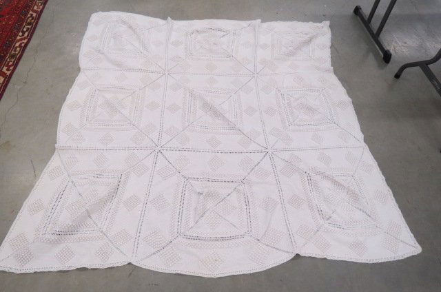 Hand Crocheted Bedspread, (1 of 2)