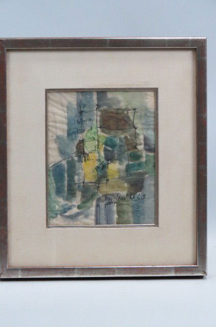 Mid-Century Modern Abstract Watercolor, (1 of 3)