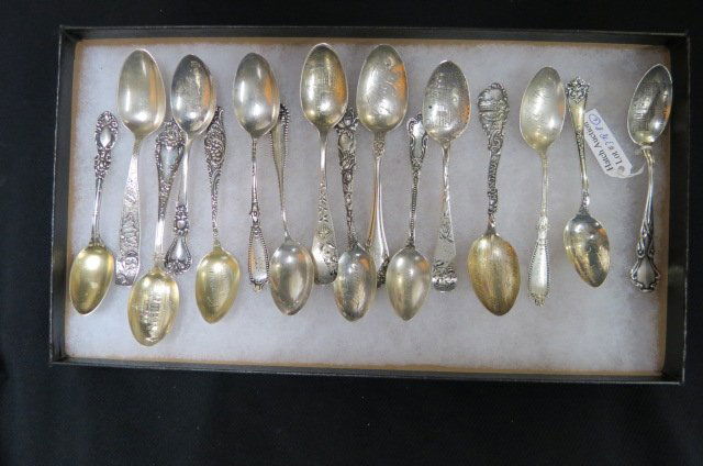16 Victorian Sterling Silver Spoons, (1 of 2)