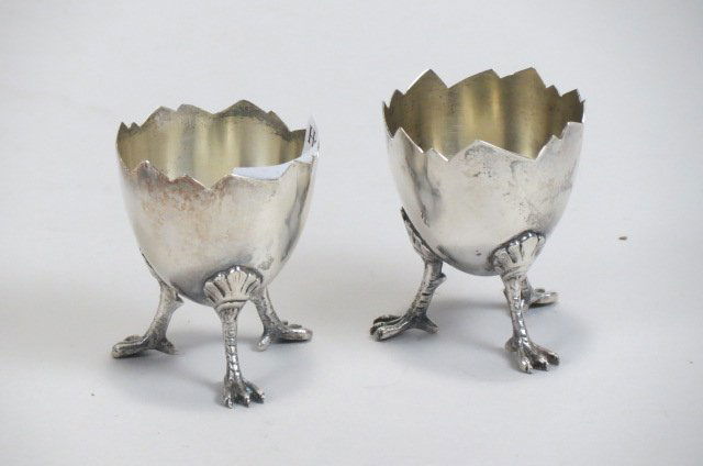 Pair of European Silver Egg Cups, (1 of 2)
