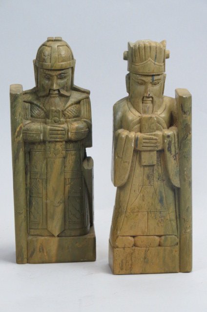 Pair of Carved Soapstone Bookends, (1 of 2)