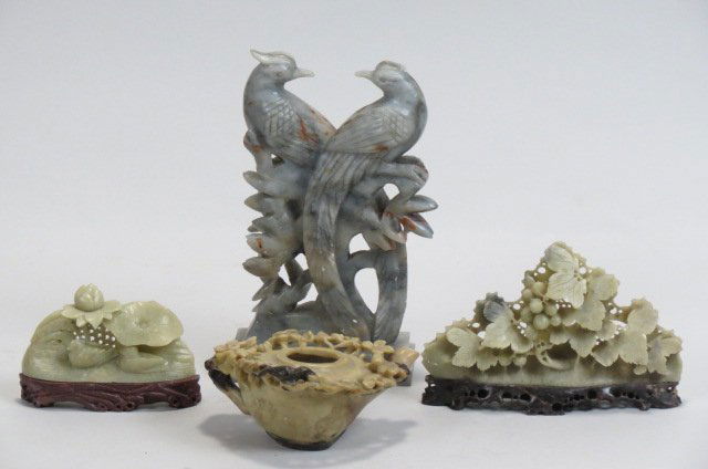 4 pcs. Chinese Carved Soapstone, (1 of 5)