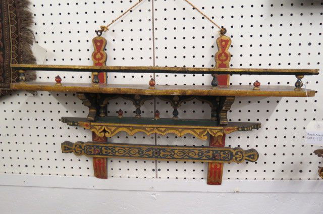 Handpainted Wooden Wall Shelf, (1 of 3)