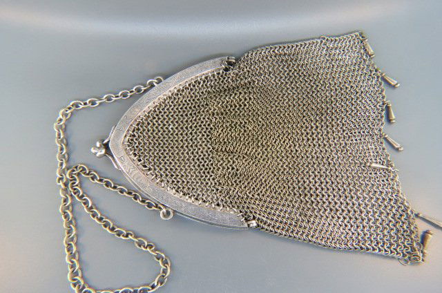 Victorian German Silver Mesh Purse, (1 of 2)