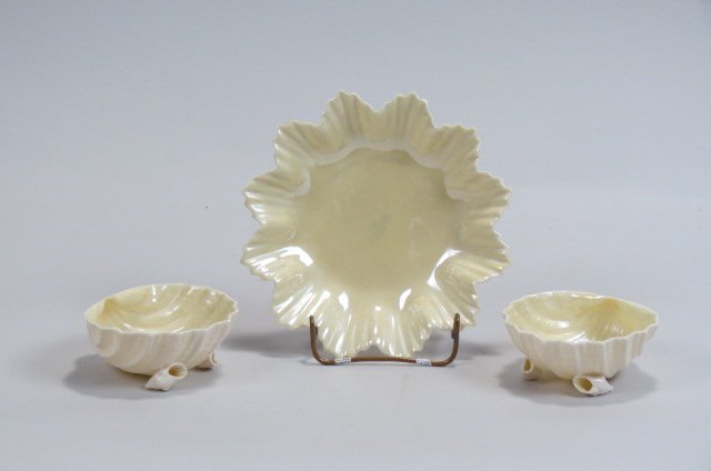 3 Irish Belleek Porcelain Shell Shape Dishes, (1 of 1)