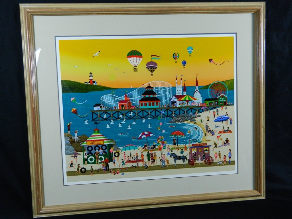 Jane Wooster Scott- Seashore Shenanigans Serigraph: Up For Auction Is A Beautiful Limited Edition Serigraph Of Seashore Shenanigans By Jane Wooster. It Is Signed And Numbered In Pencil At The Bottom, Number 28/300. It Is In Excellent Condition! The Pri