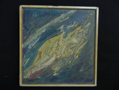 Original Nanno de Groot Abstract Oil Painting: Up for auction is a beautiful original oil painting by Nanno de Groot in great condition! It is in a wood frame that measures 10.5" X 10.75".