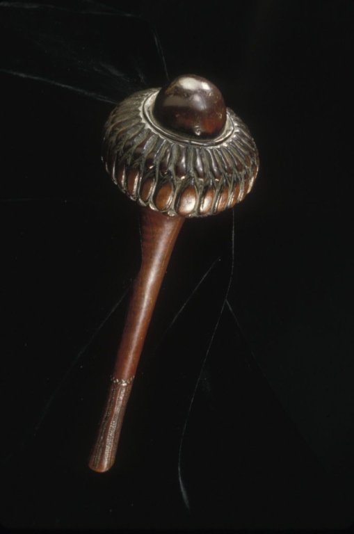 Fiji Throwing Club: #310 17" Ula Tavatava club from Fiji. 5.25" of encised design at the grip end in a beautiful reddish brown patina.