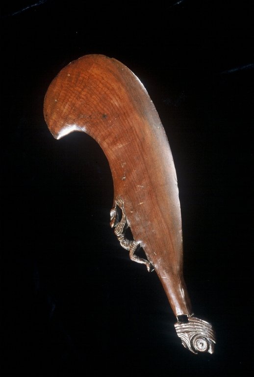 Papua New Guinea Hand Club: #318 17" Maori hand club deep red patina.