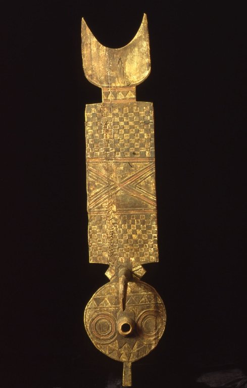 African Bobo Fing Plank Mask: #212 85" Mask from the Bobo Fing Tribe in the upper Volta area. Piece is fading and very old.