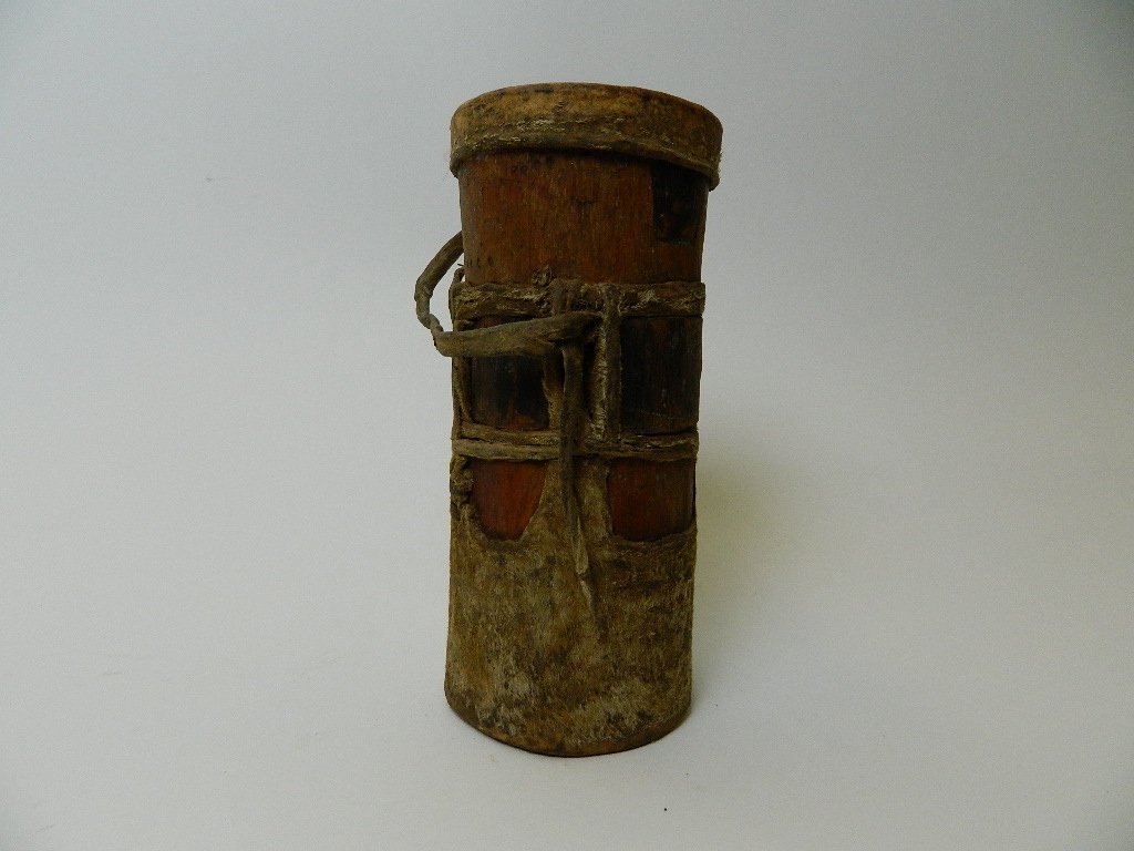 Small African Drum: Small African Drum 8 1/4 " Tall and 11"in diameter.