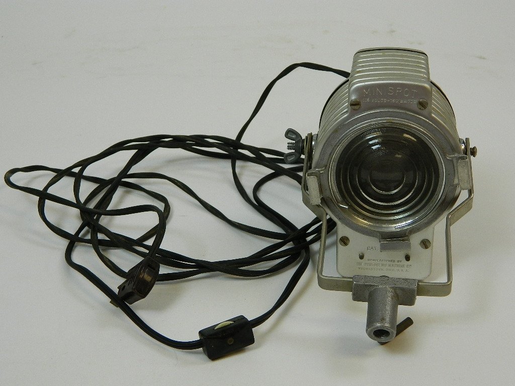 Mini-Spot Light from The Photogenic Machine Co.: Mini-Spot Fresnel Spotlight from The Photogenic Machine Co. Comes with Top Hat with 2 1/4 " opening. The lens is 3" in diameter. Cord is 14 1/2 feet long. It works and lights right up.