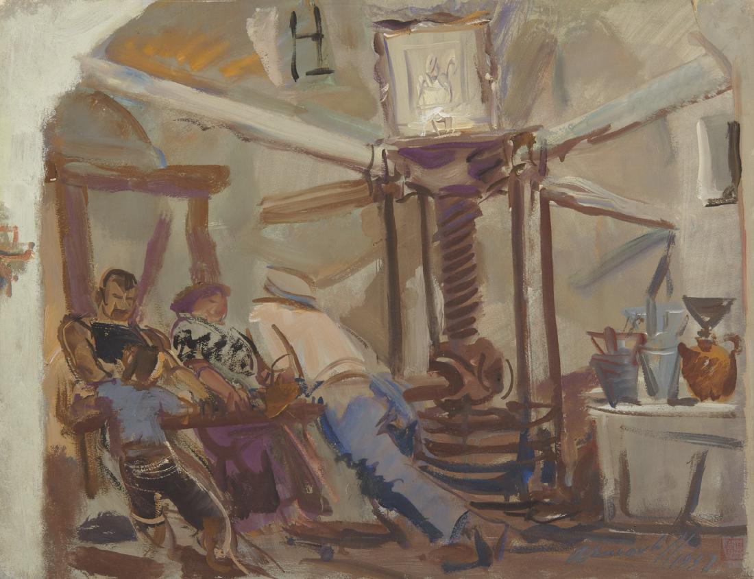 ALEXANDRE IACOVLEFF, (Russian, 1887-1938), Le Pressoir (1 of 4)