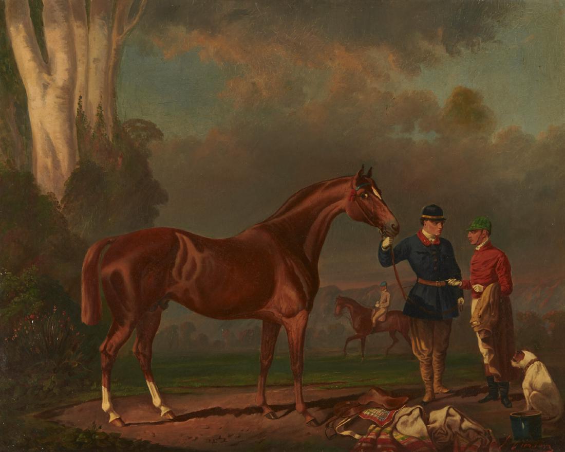 AMERICAN SCHOOL , (19th century), Equestrian Scene, (1 of 4)