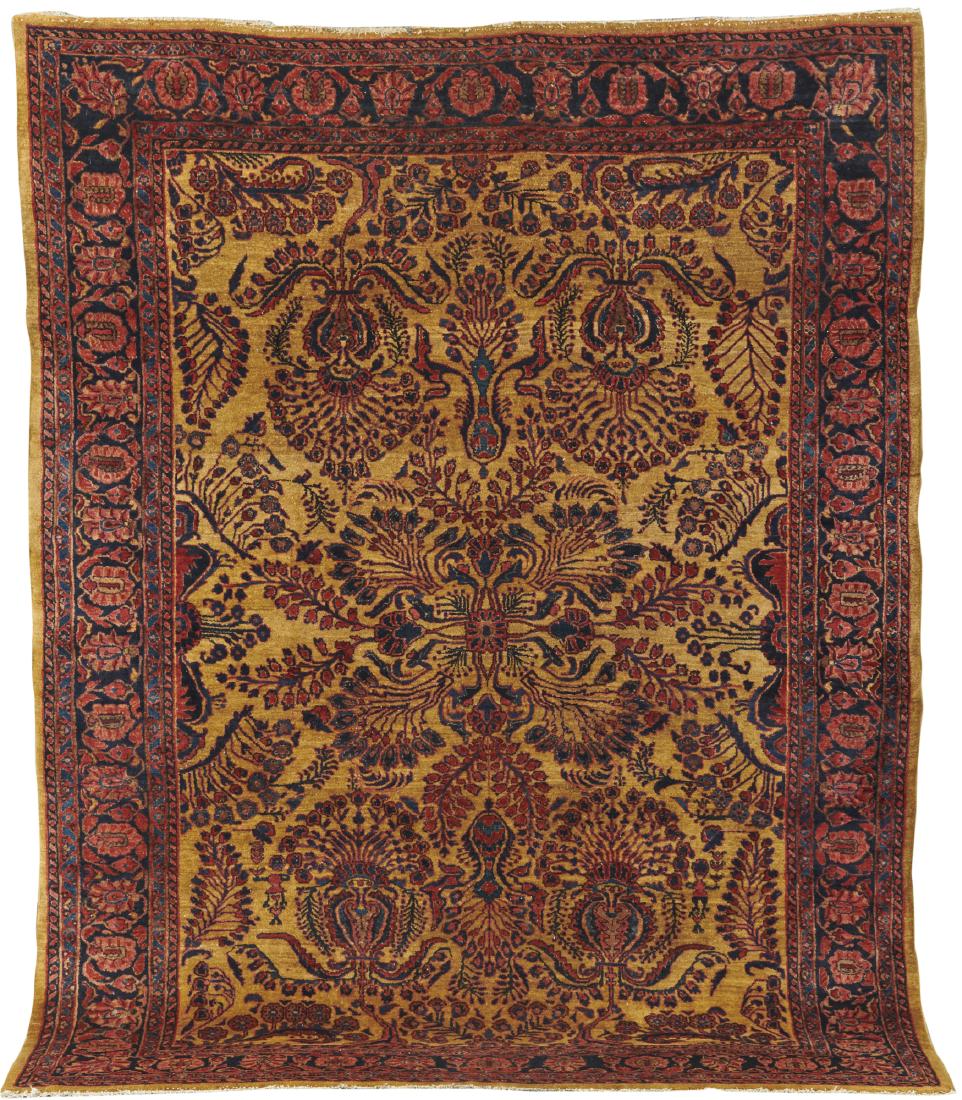 Mahajaran Sarouk Gold Ground Carpet, Persia, ca. 1925; (1 of 4)