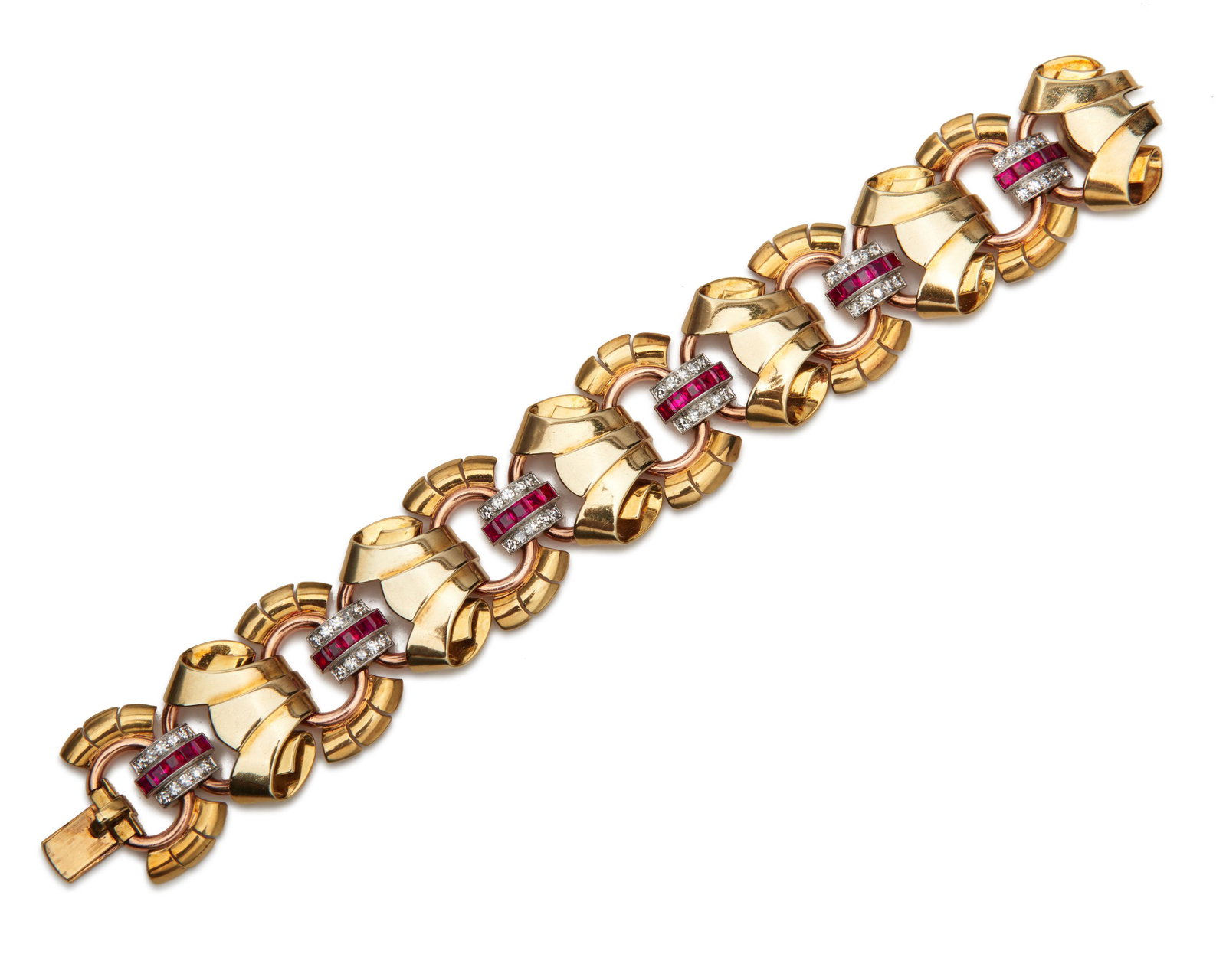 LESTER & CO. 14K Gold, Ruby, and Diamond Bracelet (1 of 3)