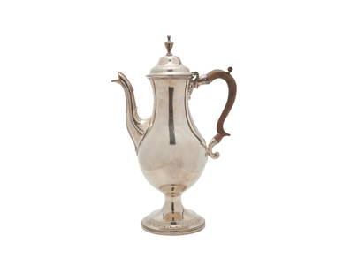 HESTER BATEMAN Silver Coffee Pot, London, 1786: HESTER BATEMAN Silver Coffee Pot, London, 1786 height: 13 1/2 in.; weight: 28.3 ozt. Provenance: Estate of a Southeastern Massachusetts Lady. Other Notes: Hester (Needham) Bateman (1708-1794) became t