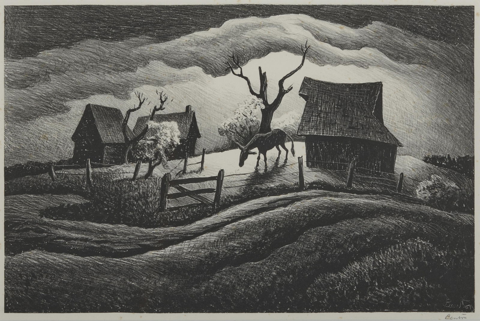 THOMAS HART BENTON, (American, 1889-1975), Rainy Day, (1 of 4)