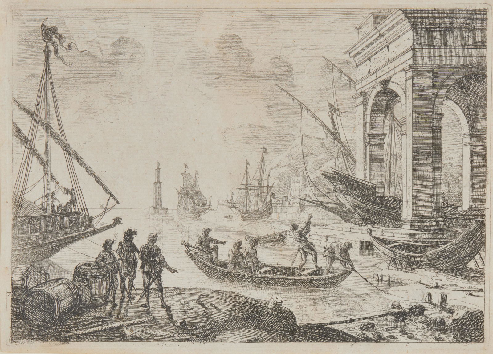 CLAUDE LORRAIN, (French, ca. 1600-1682), Le Port de Mer (1 of 3)