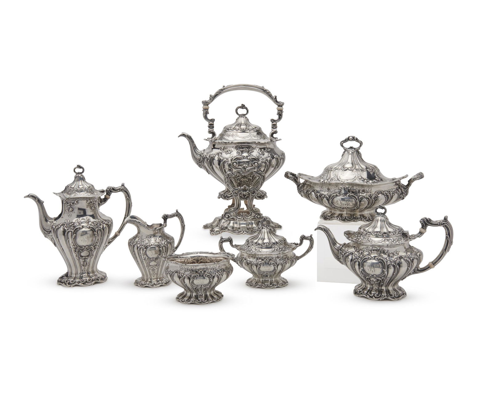 GORHAM Silver Seven Piece Coffee and Tea Service, (1 of 4)