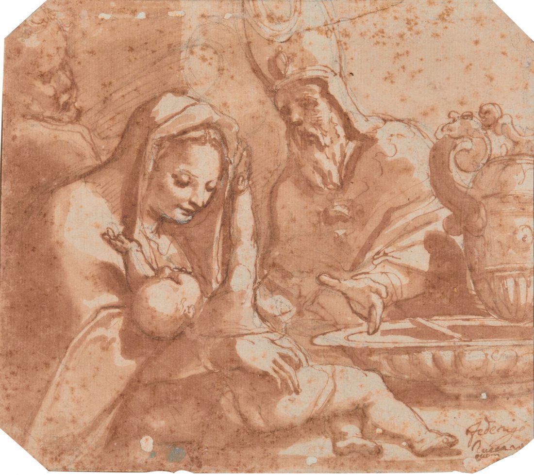Attributed to FEDERICO ZUCCARO, (Italian, 1543-1609),: Attributed to FEDERICO ZUCCARO(Italian, 1543-1609)The Baptismink and wash on paperinscribed Frederigo Zuccaro lower rightsheet: 6 1/4 x 7 1/4 in.; frame: 14 1/2 x 15 in. Provenanc
