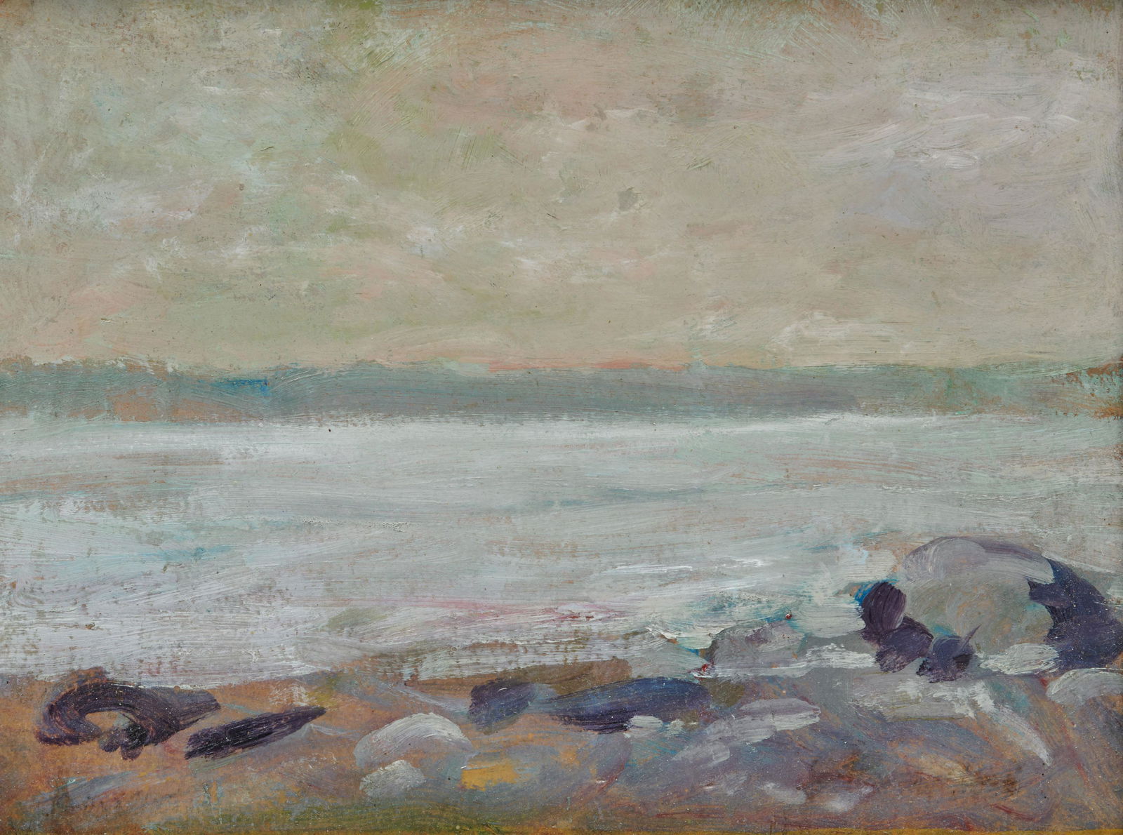 ANNE PACKARD, (American, b. 1933), Rocky Coast: ANNE PACKARD(American, b. 1933)Rocky Coastoil on boardsight: 10 x 13 1/2 in. frame: 17 1/2 x 21 in.