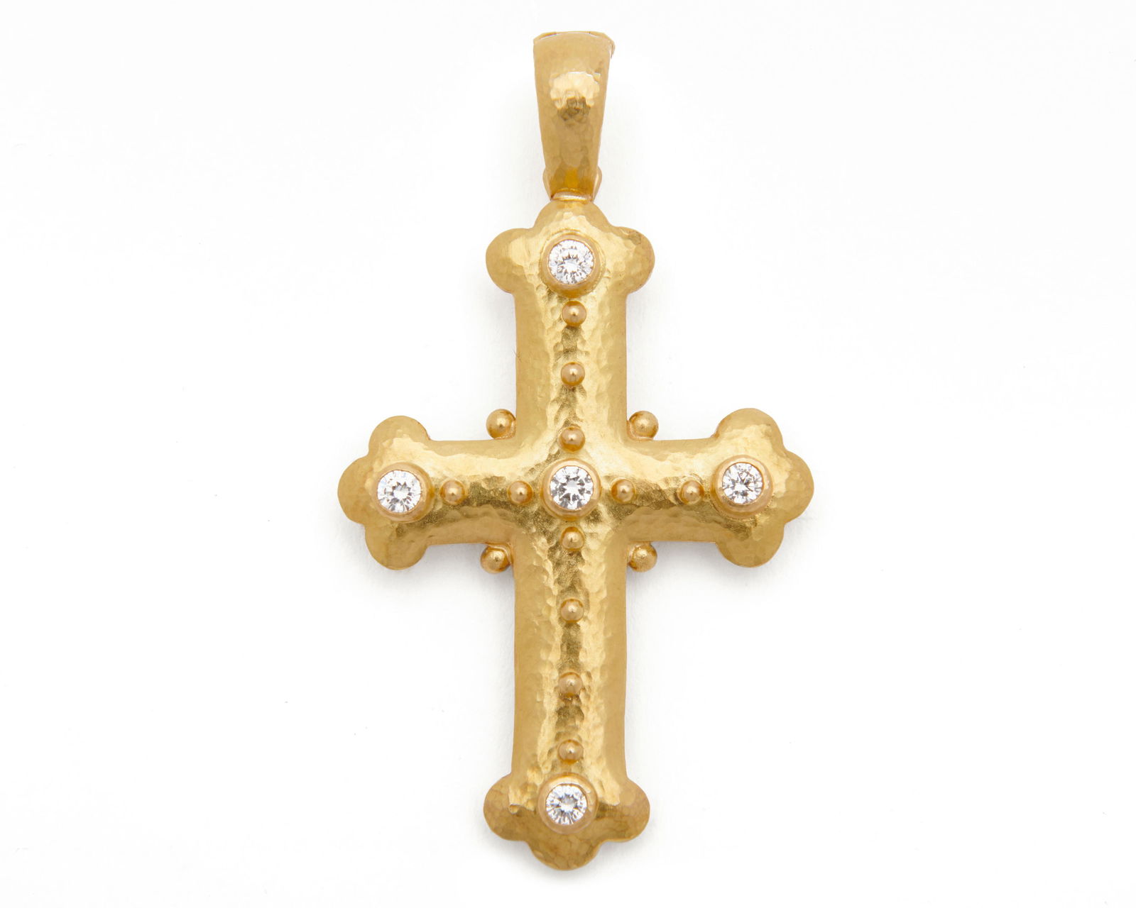 ELIZABETH LOCKE 18K Gold and Diamond Byzantine Cross (1 of 4)