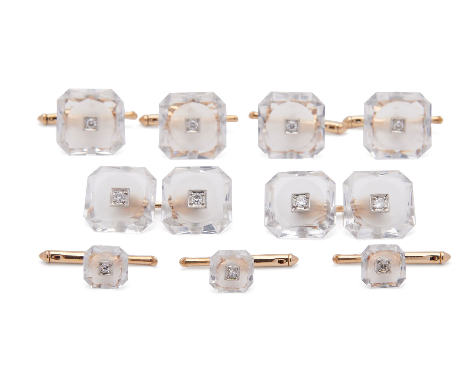 LARTER BROS. 14K Gold, Rock Crystal, and Diamond Dress (1 of 2)