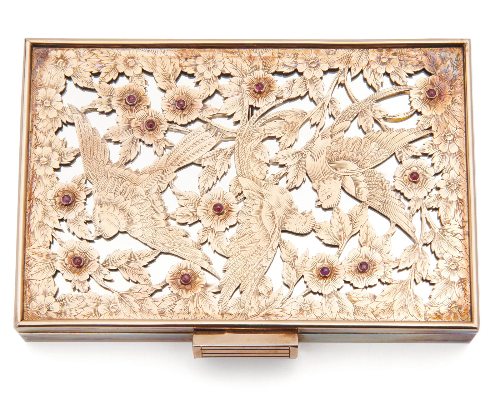 BOUCHERON Silver, 18K Gold, and Ruby Vanity Case (1 of 6)