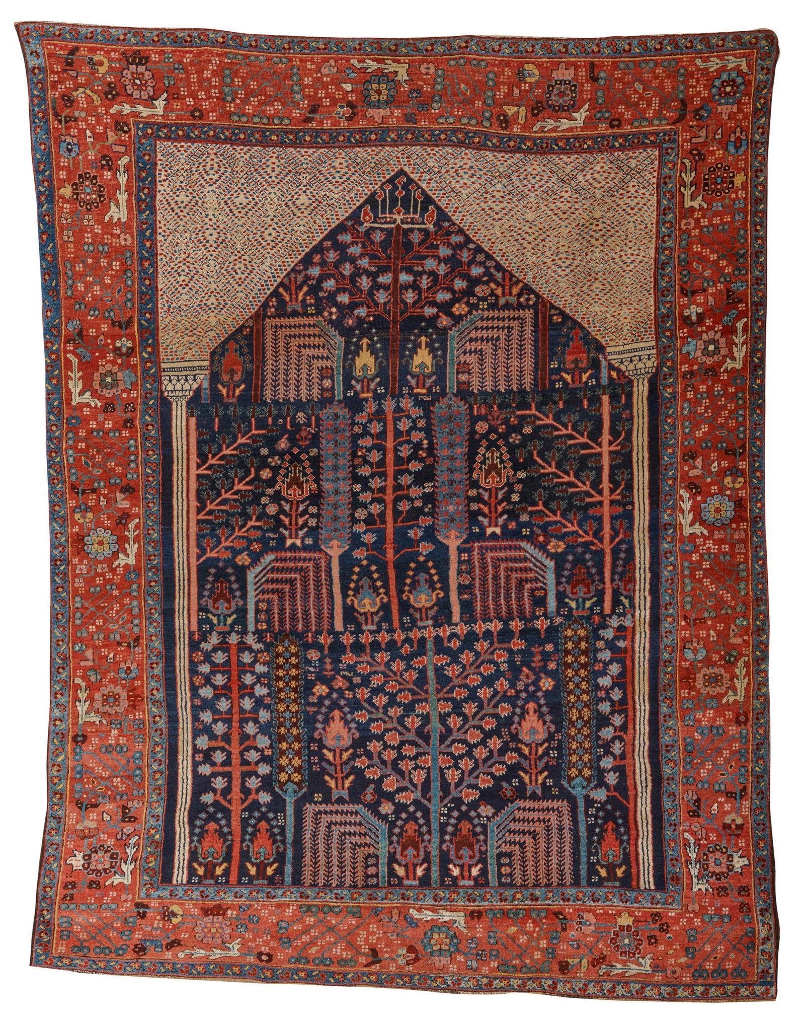 Exceptional Bakshaish Prayer Rug, Persia, ca. 1850; 7 (1 of 7)