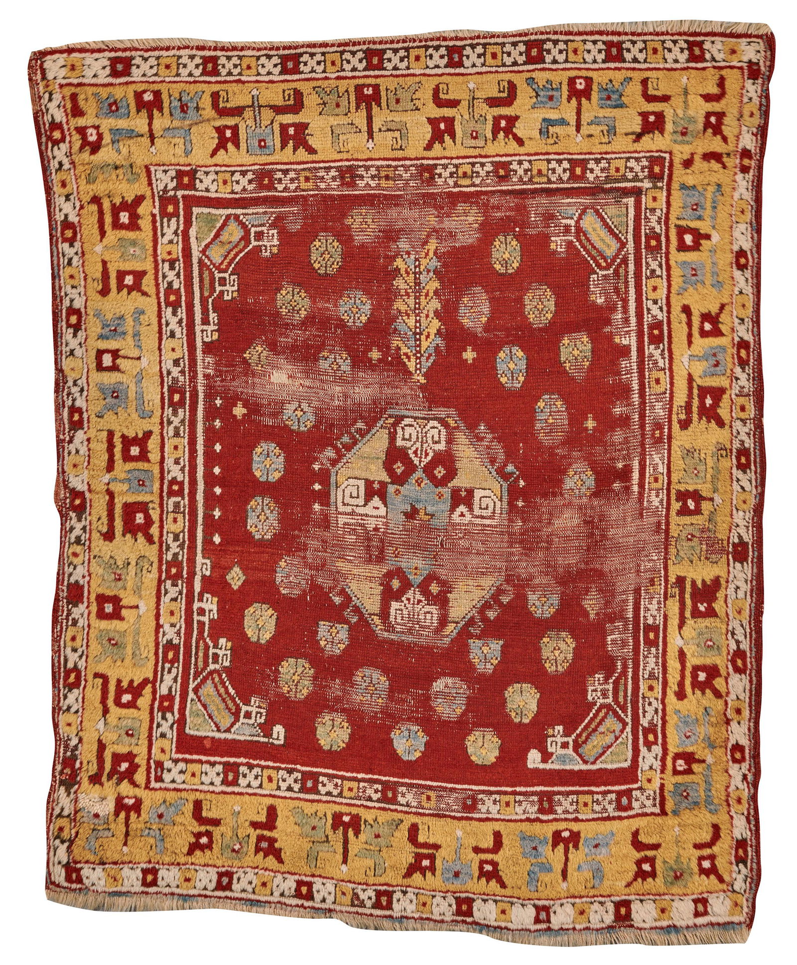 Anatolian Rug, mid 19th century; 4 ft. 6 in. 3 ft. 6 (1 of 6)