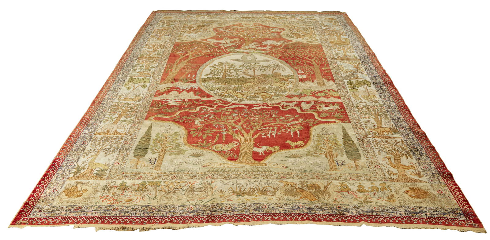 Silk Turkish Animal Carpet, ca. 1900; 15 ft. 5 in. x 12 (1 of 7)