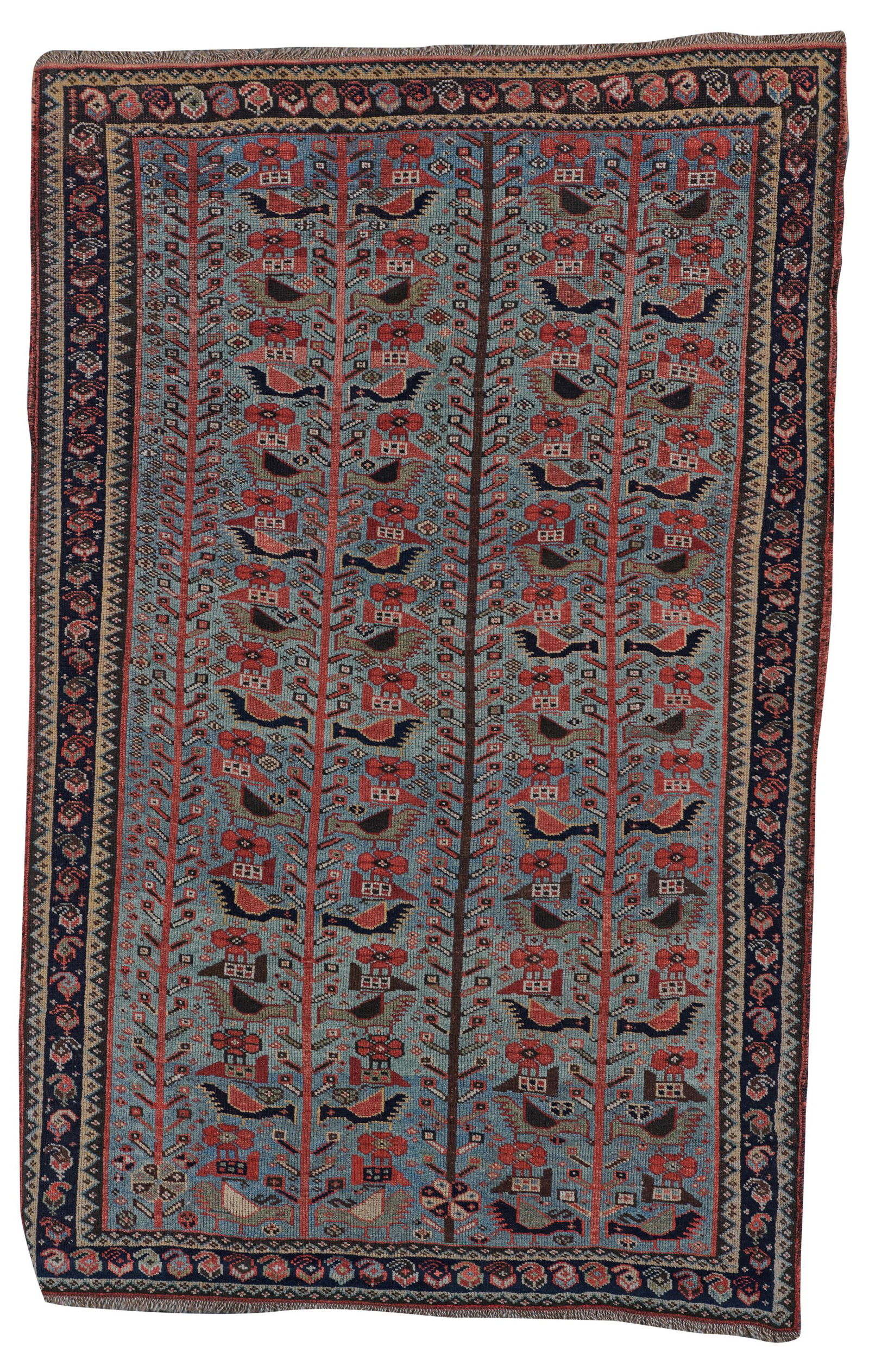 Khamseh Bird Rug, Persia, mid 19th century; 6 ft. x 3 (1 of 5)