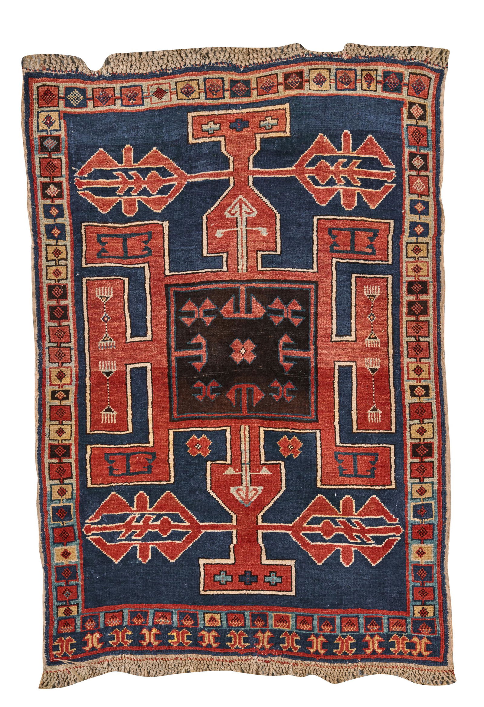 Avar Rug, Caucasus, ca. 1900; 4 ft. 6 in. x 3 ft.: Avar Rug, Caucasus, ca. 1900; 4 ft. 6 in. x 3 ft.