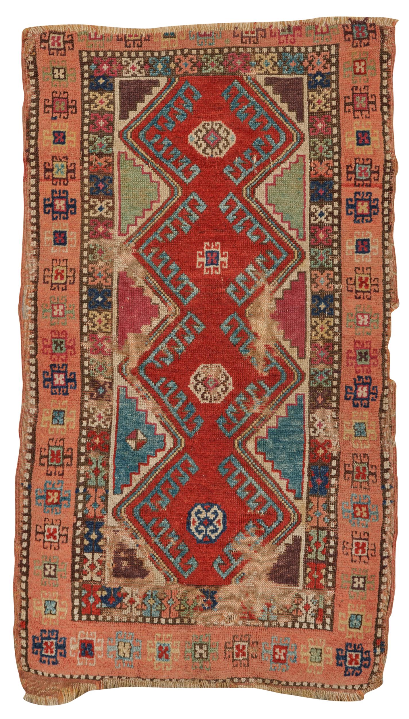 East Anatolian Yastik, first half 19th century; 4 ft. 2 (1 of 2)