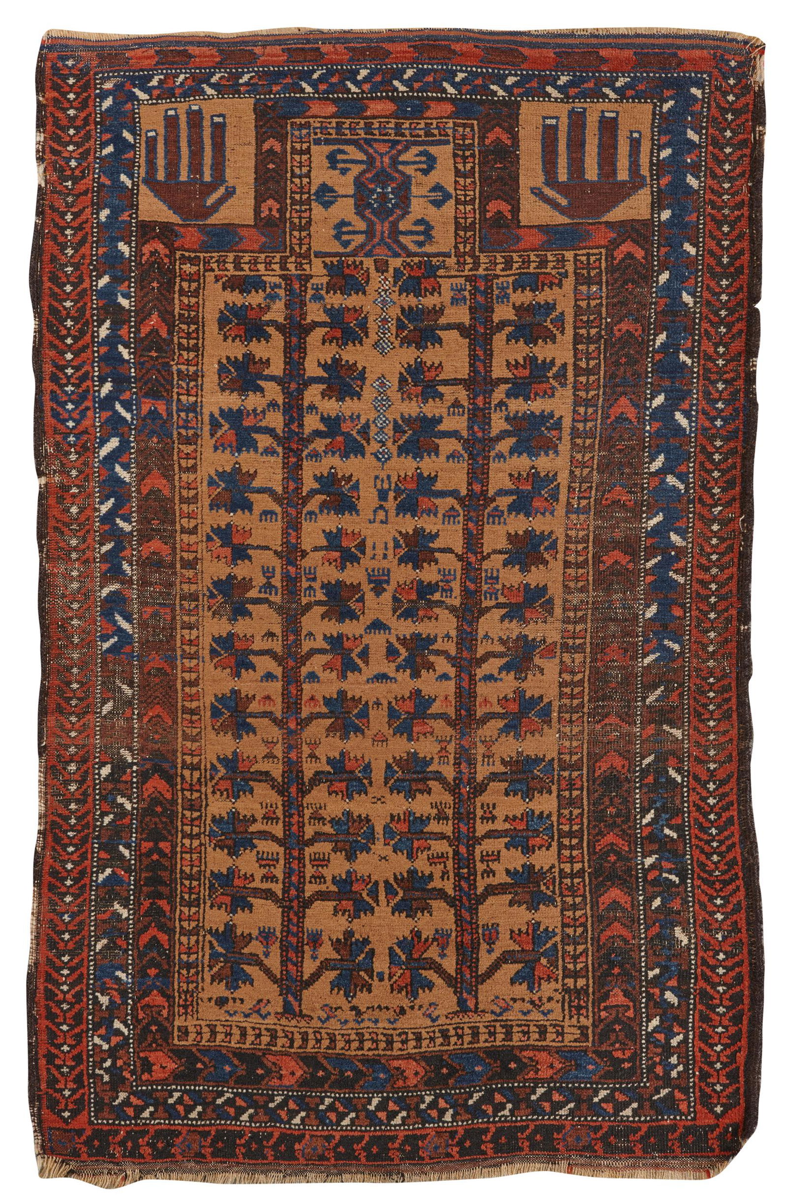 Belouch Prayer Rug, Afghanistan, ca. 1900; 4 ft. 2 in. (1 of 3)